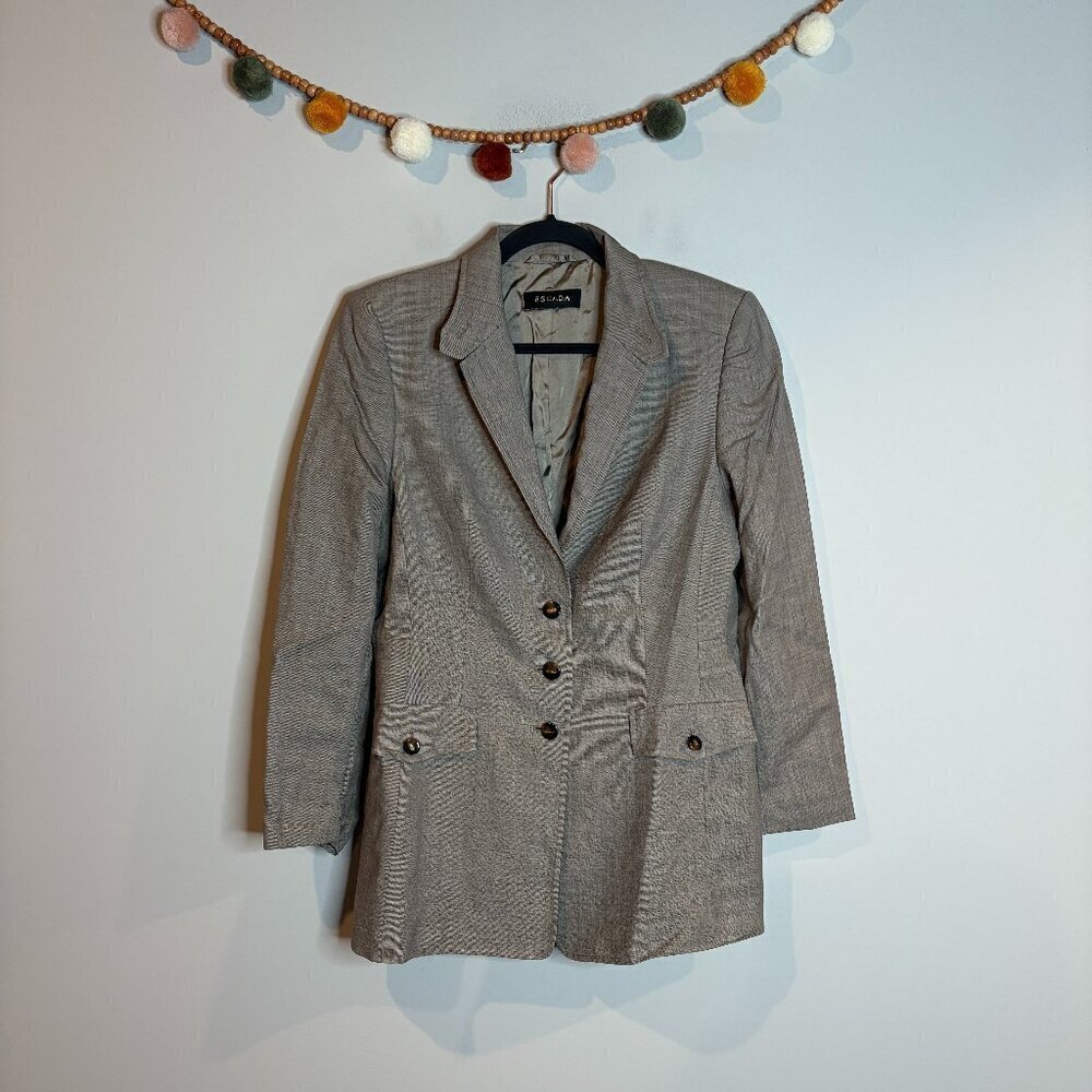 Escada brown tan wool blazer jacket